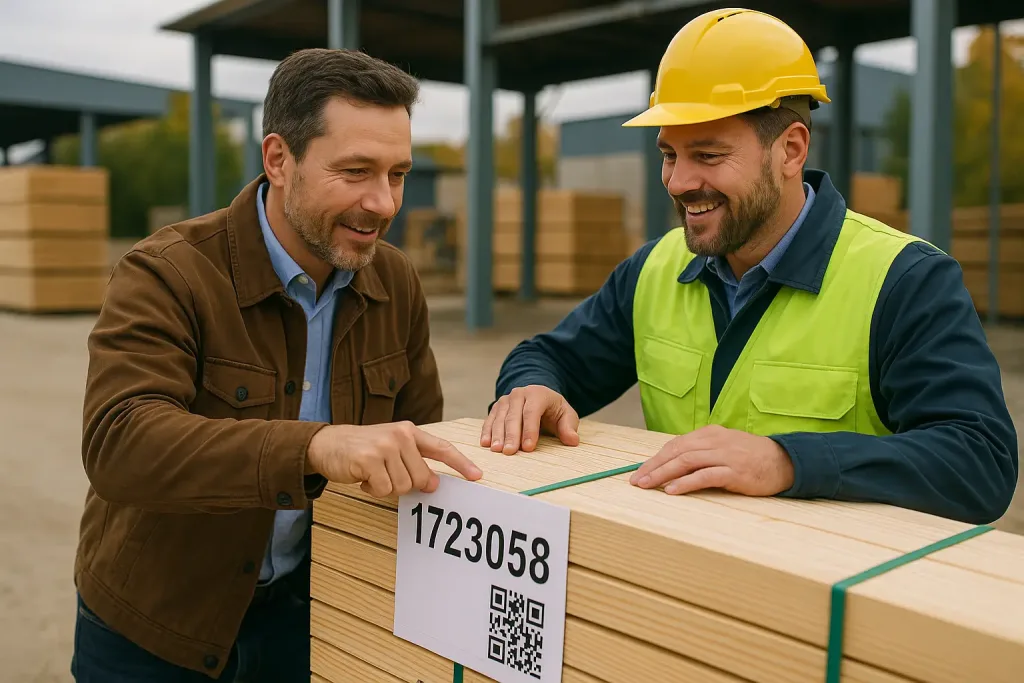 осмотр пиломатериалов клиентом и рабочим