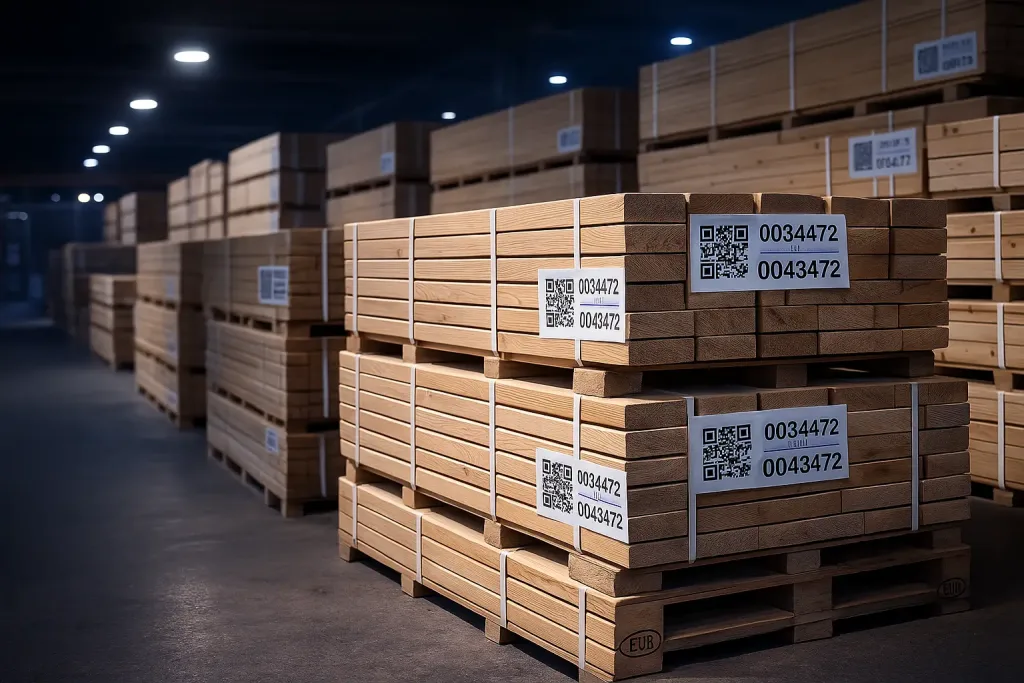 склад пиломатериалов ночью